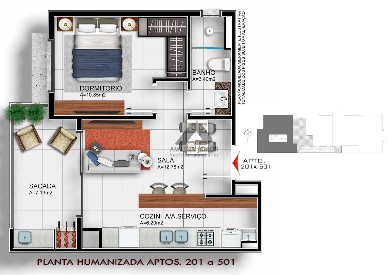 Apartamento à venda com 1 quarto, 29m² - Foto 5