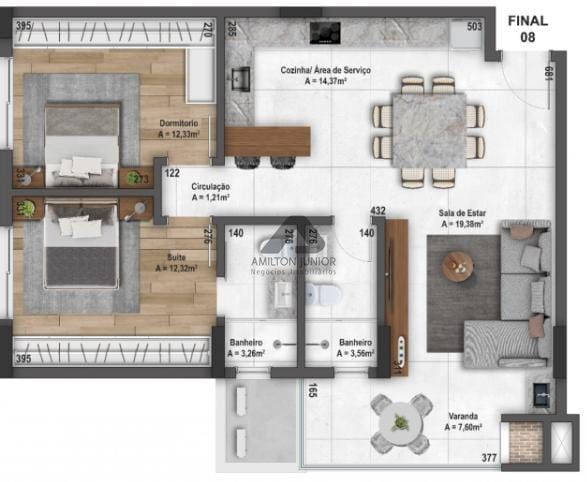 Apartamento à venda com 2 quartos, 122m² - Foto 11