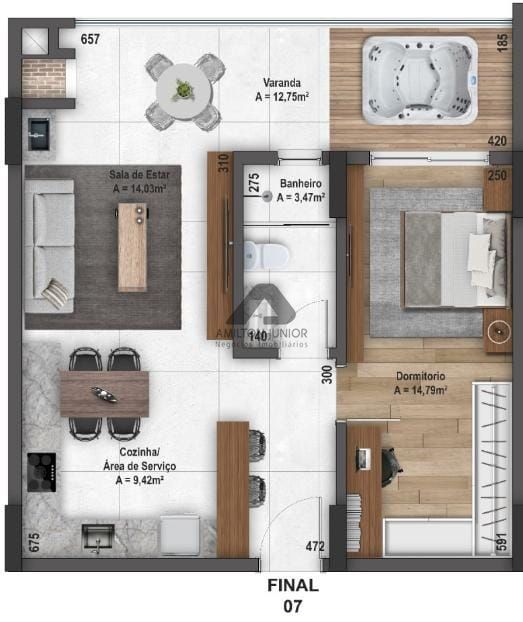 Apartamento à venda com 1 quarto, 72m² - Foto 10