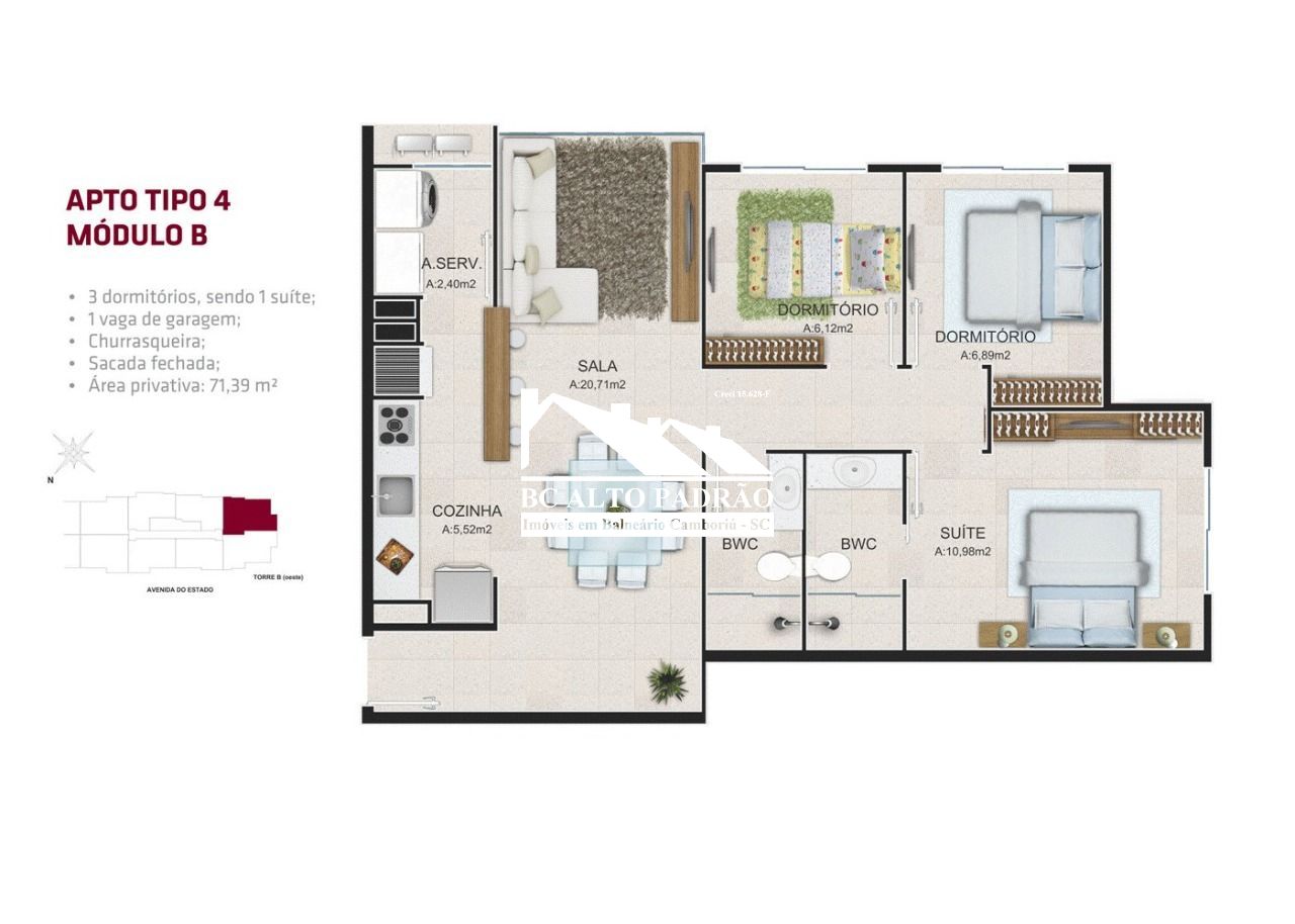 Apartamento à venda com 3 quartos, 68m² - Foto 34