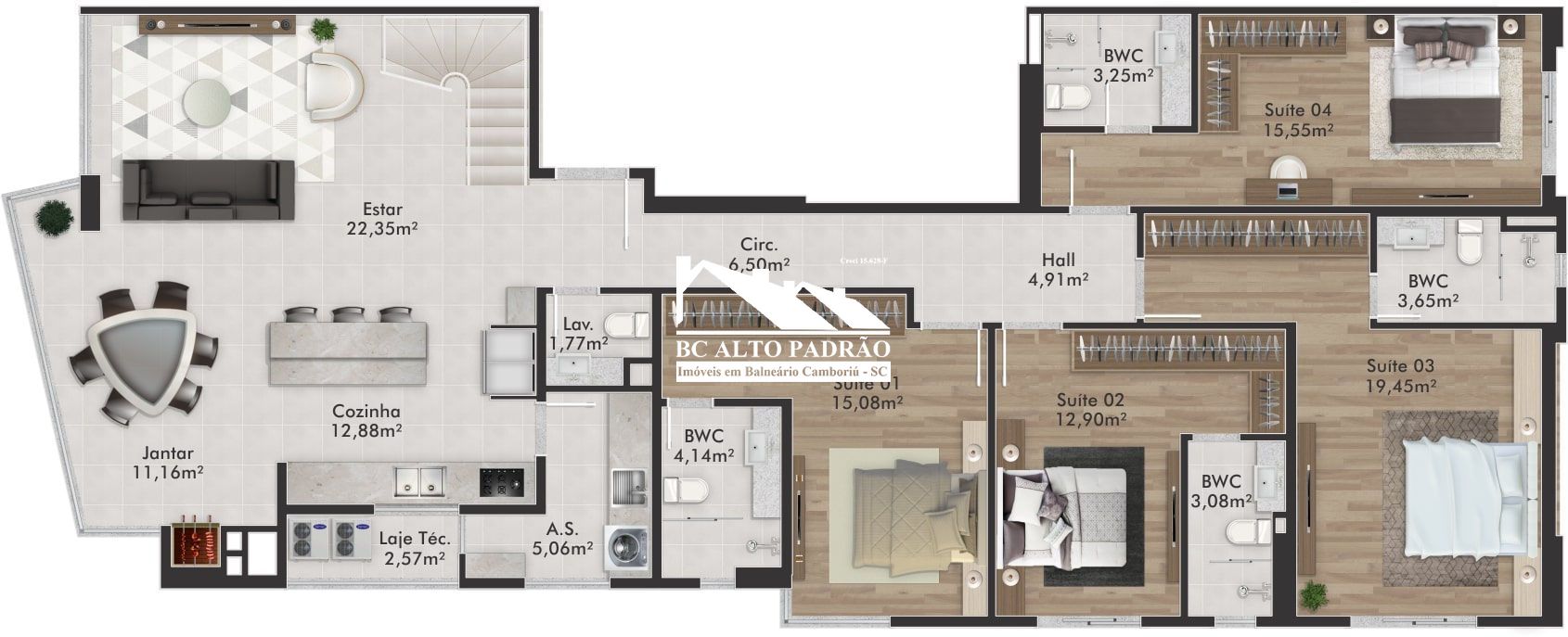 Apartamento à venda com 4 quartos, 163m² - Foto 5