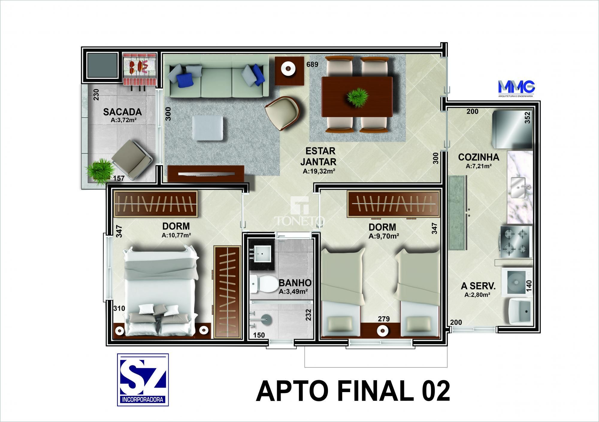 Apartamento, 2 quartos, 68 m² - Foto 3