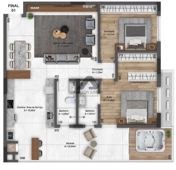 Apartamento à venda com 1 quarto, 72m² - Foto 4