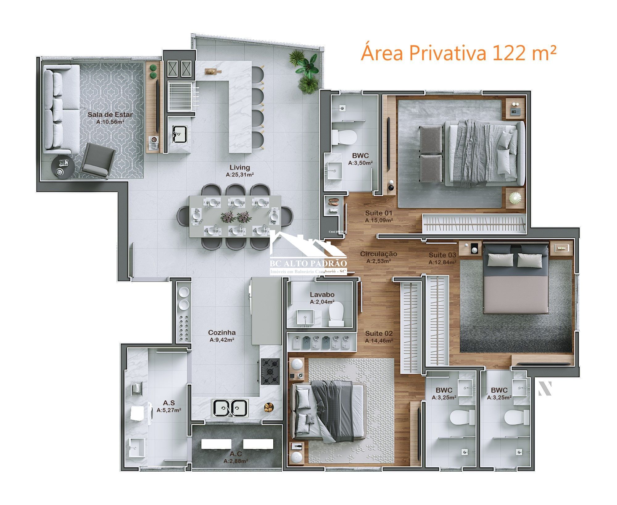 Apartamento à venda com 3 quartos, 122m² - Foto 11