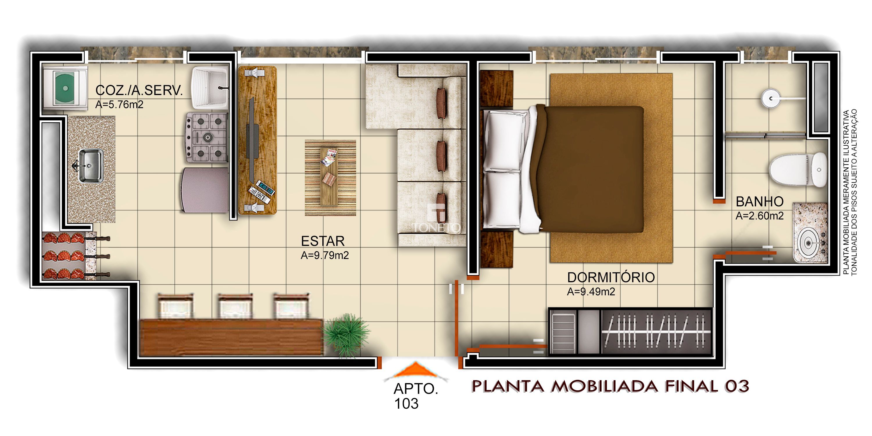 Apartamento à venda com 1 quarto, 32m² - Foto 2