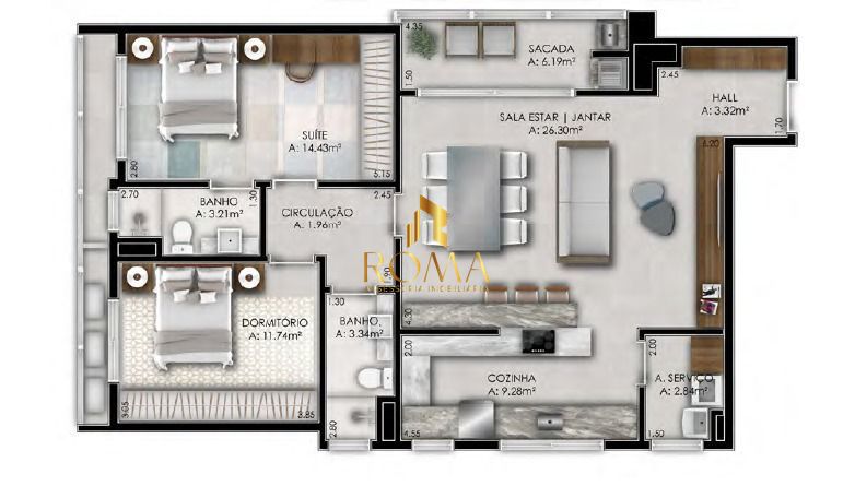 Apartamento, 2 quartos, 102 m² - Foto 4