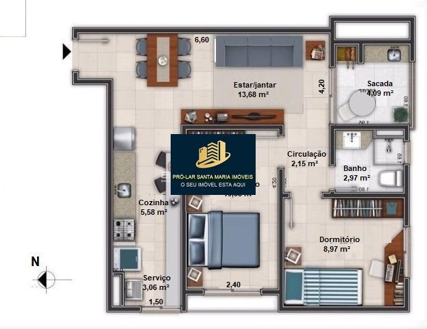 Apartamento, 2 quartos, 58 m² - Foto 2