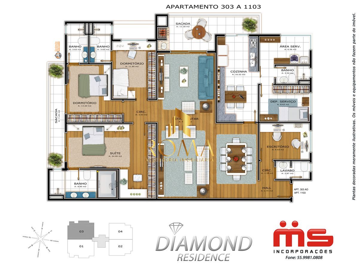 Apartamento, 3 quartos, 220 m² - Foto 2