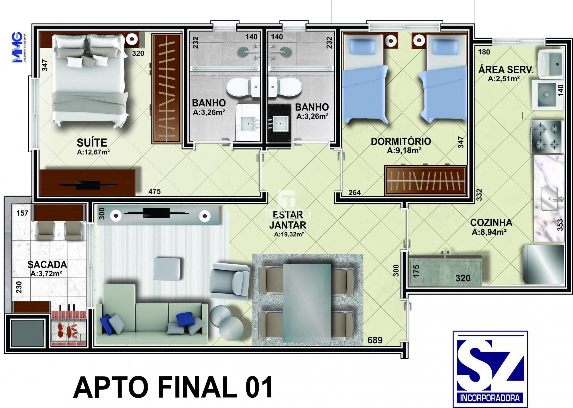 Apartamento à venda com 2 quartos, 76m² - Foto 2