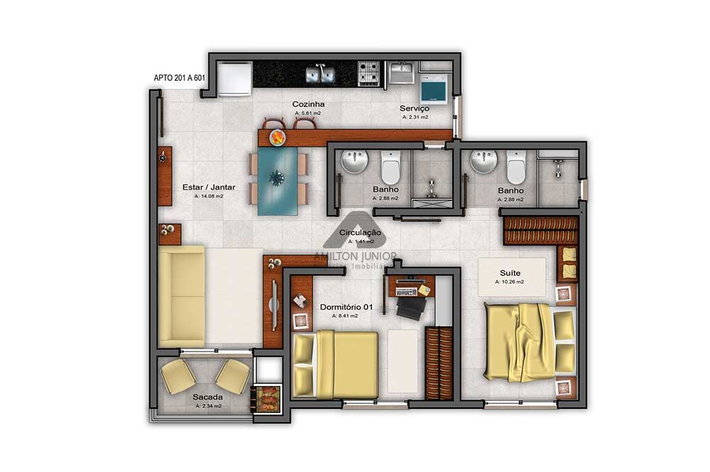 Apartamento à venda com 2 quartos, 56m² - Foto 7