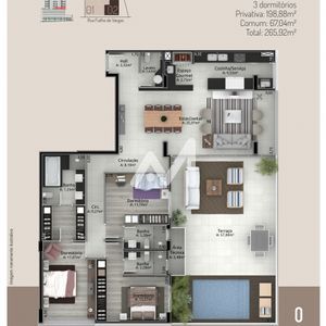 Cobertura com 198m² e 3 dormitórios no bairro Centro em Lajeado para Comprar