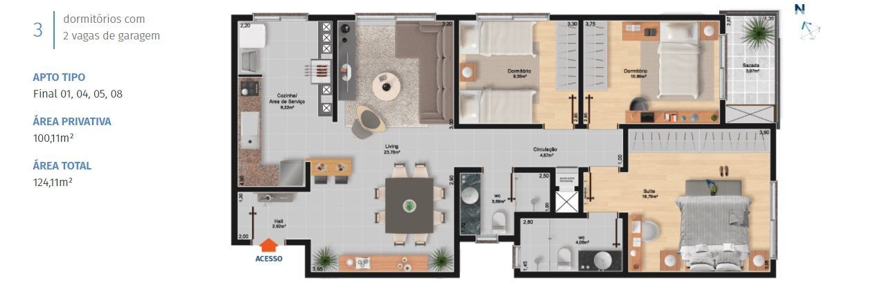 Apartamento à venda com 2 quartos, 95m² - Foto 7