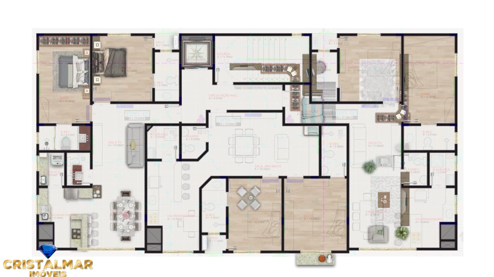 Apartamento à venda com 3 quartos, 147m² - Foto 6