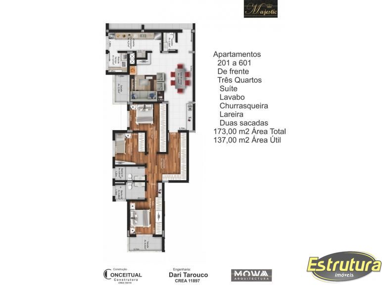 Apartamento com 3 Dormitórios à venda, 137 m² por R$ 600.000,00