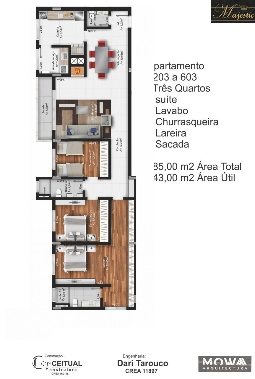 Apartamento à venda com 3 quartos, 137m² - Foto 8