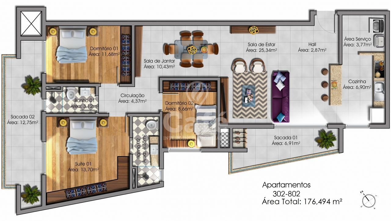 Apartamento 02 dormitórios - Av Medianeira