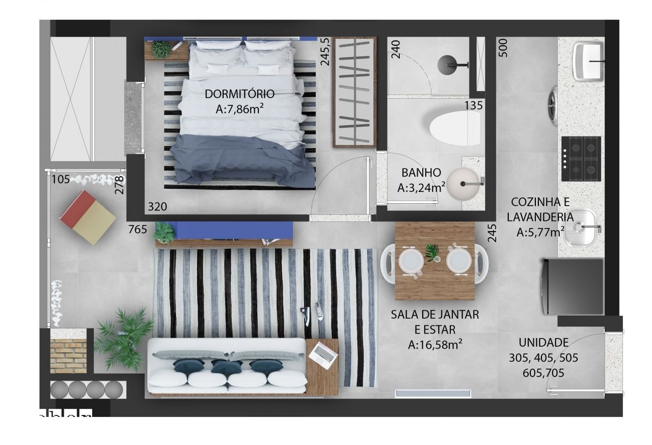 Apartamento à venda com 1 quarto, 40m² - Foto 3