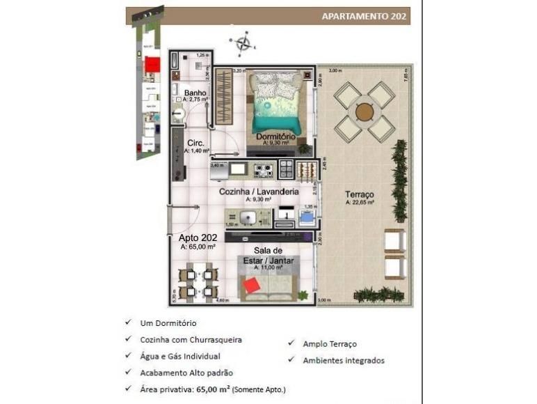 Apartamento à venda com 2 quartos, 64m² - Foto 2