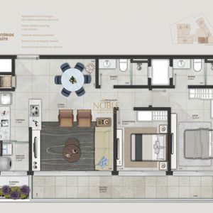 Apartamento com 80m², 2 dormitórios, 1 suíte, 2 vagas no Mirage em Torres para Comprar