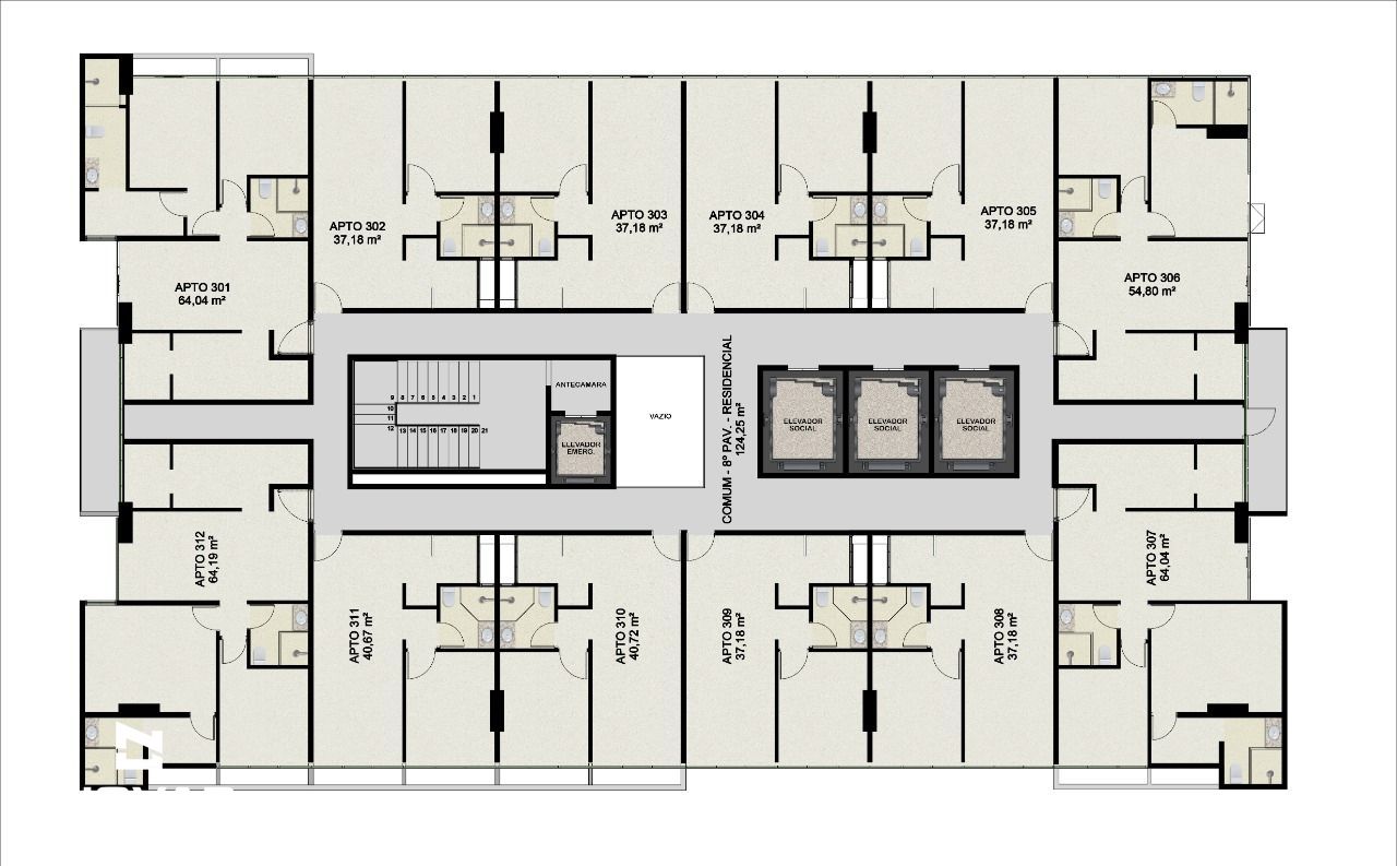 Apartamento à venda com 1 quarto, 37m² - Foto 6