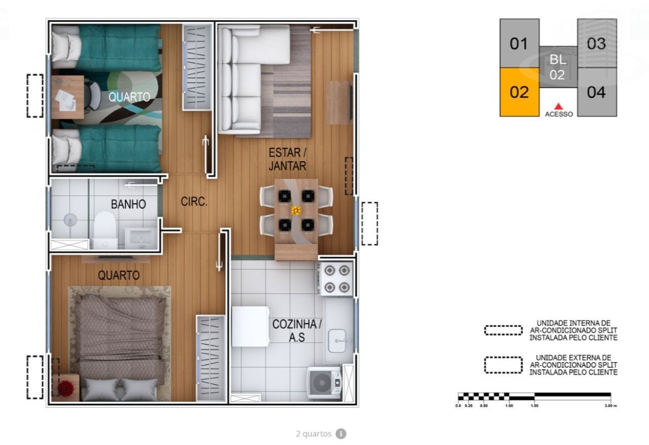 Apartamento à venda com 2 quartos, 44m² - Foto 8