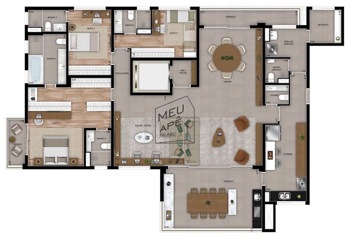 Apartamento à venda com 4 quartos, 227m² - Foto 8