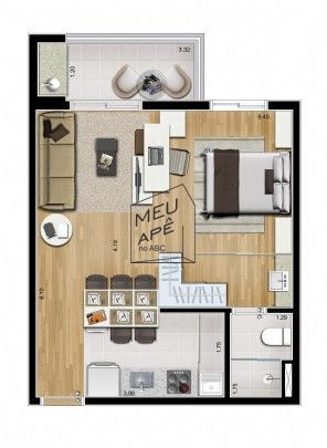 Apartamento à venda com 1 quarto, 42m² - Foto 3