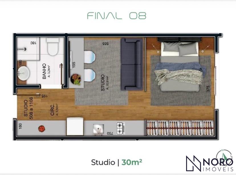 Studio à Venda no Bairro Nossa Senhora das Dores – 30 m² Privativos