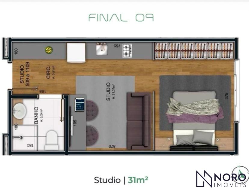 Studio Garden à Venda 47 m² Bairro Dores Infraestrutura Completa