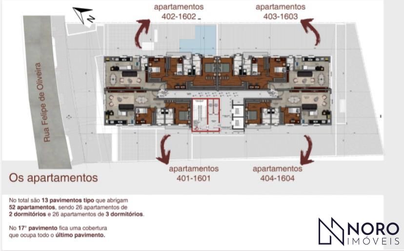 Apartamento à venda no Centro – 81,9 m² privativos, 2 vagas e lazer completo