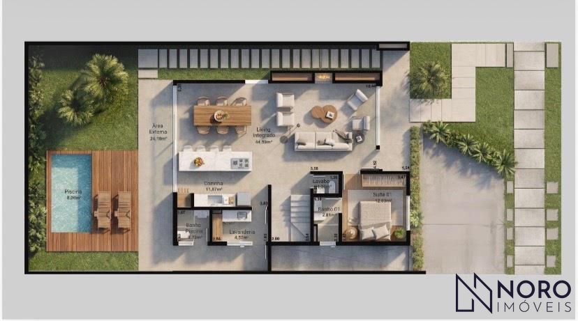 Casa alto padrão em condomínio 287 m² 4 suítes piscina garag