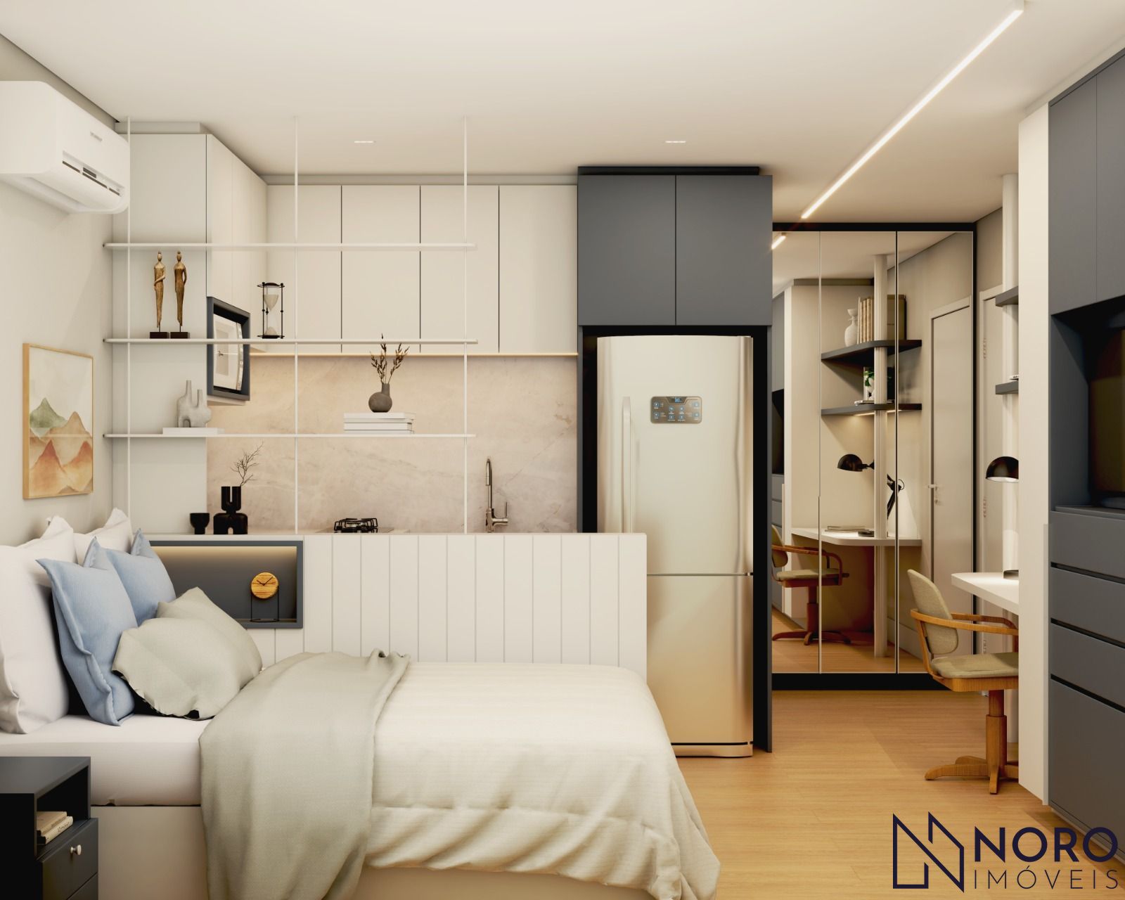 Studio Mobiliado à Venda no Uze Experience 24 m² Santa Maria