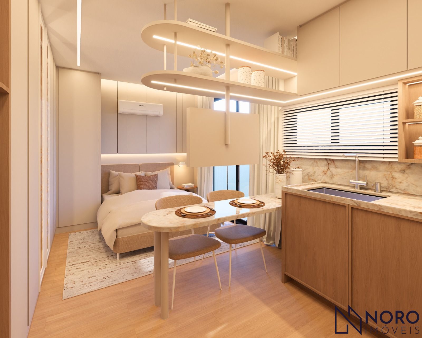 Studio Mobiliado à Venda no Uze Experience 24 m² Santa Maria