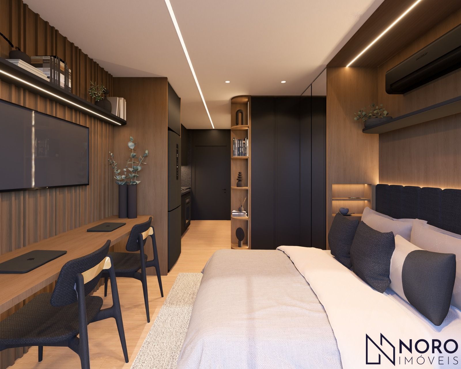 Studio Mobiliado à Venda no Uze Experience 24 m² Santa Maria
