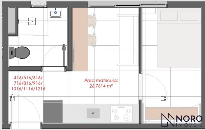 Venda de Apartamento 1 Dormitório no Centro de Santa Maria – Ideal para Estudant