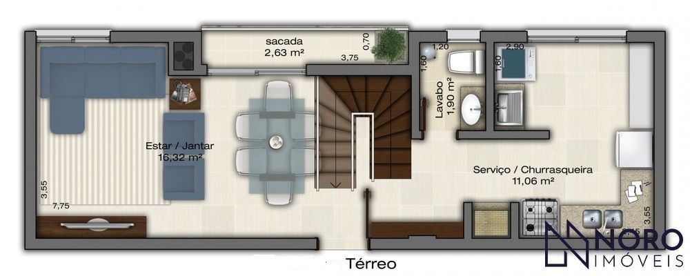 Cobertura à Venda no Centro de Santa Maria com Amplo Terraço e Churrasqueira