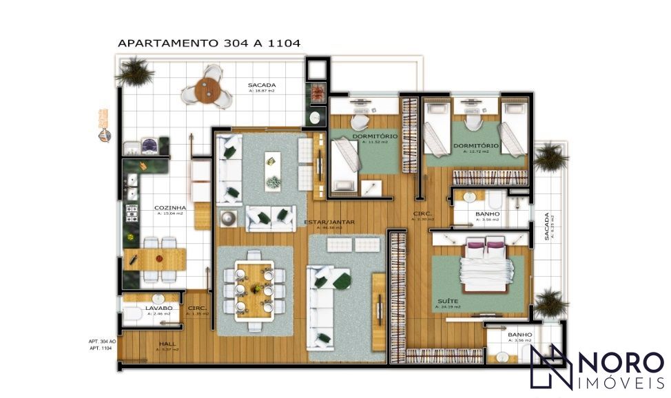 Apartamento 3dorms, 2 vagas no bairro Lourdes