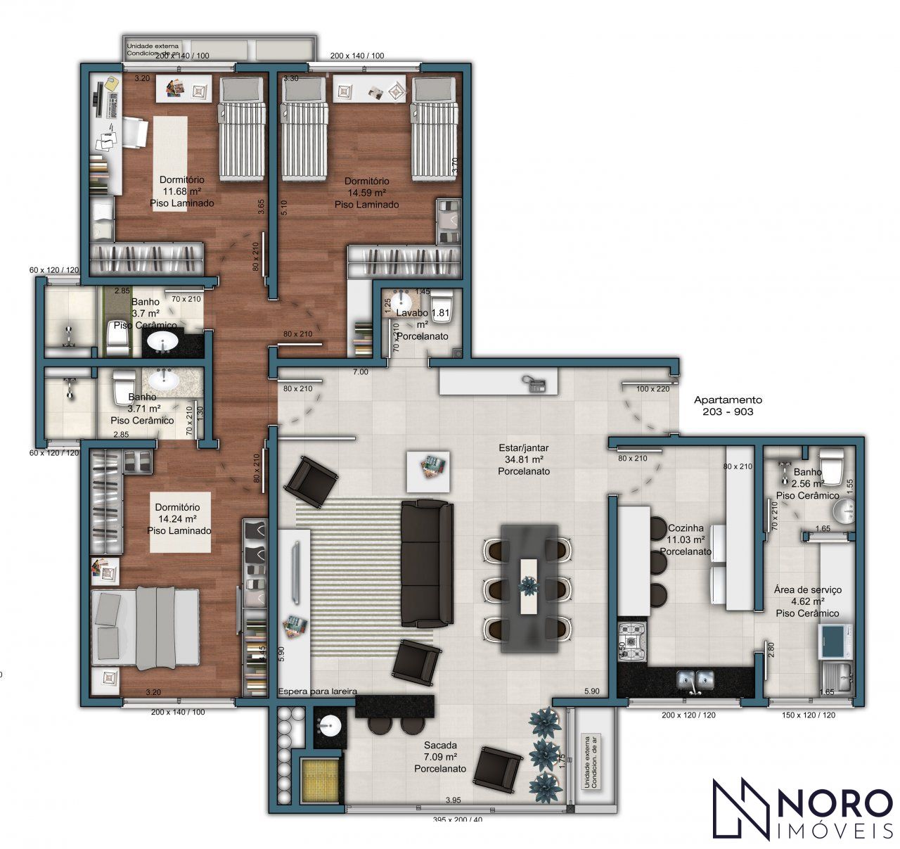 Apartamento com 3 Dormitórios e Infraestrutura Completa no Bairro Nossa Senhora