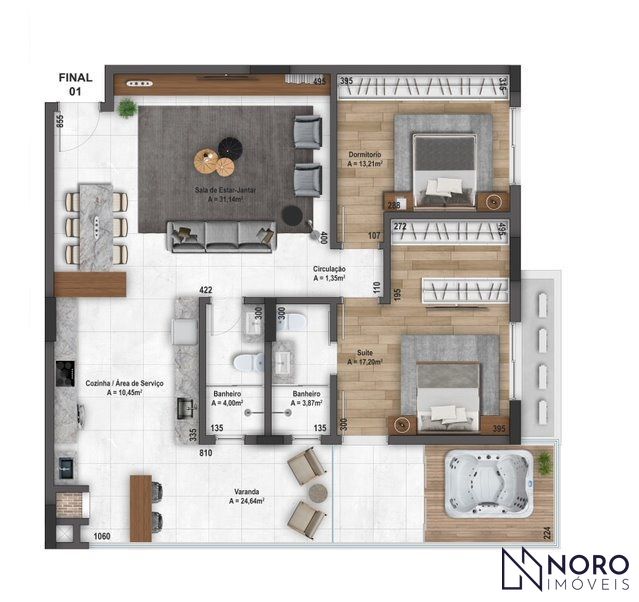Apartamento 2 dormitórios próximo a UFN
