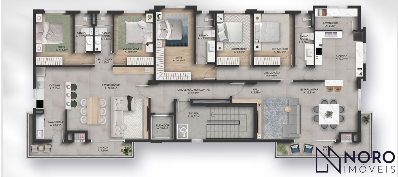 2 dormitórios, sendo uma suíte, WC Social, Sala e Cozinha e box garagem