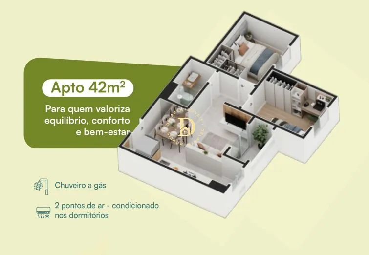 Apartamento, 2 quartos, 42 m² - Foto 3