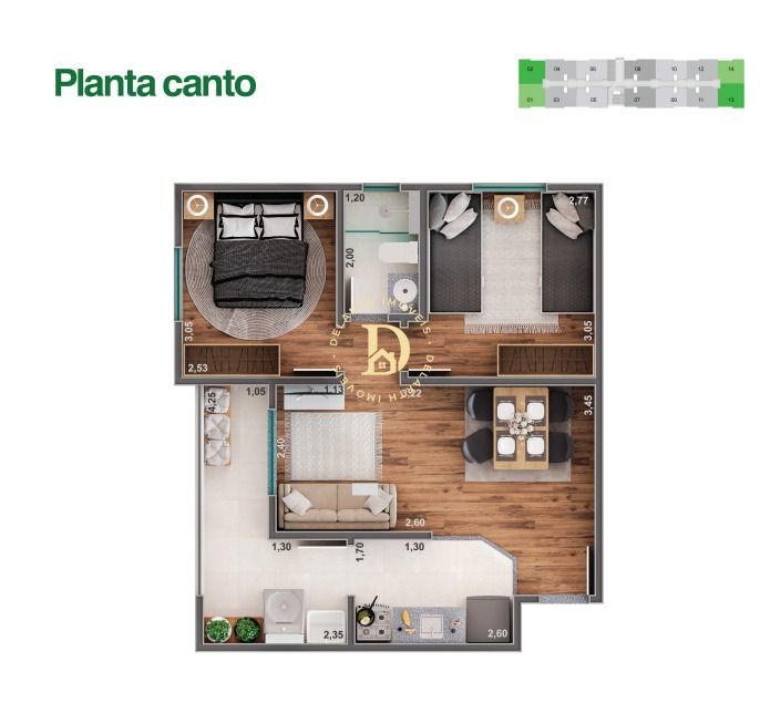 Apartamento à venda com 2 quartos, 51m² - Foto 8