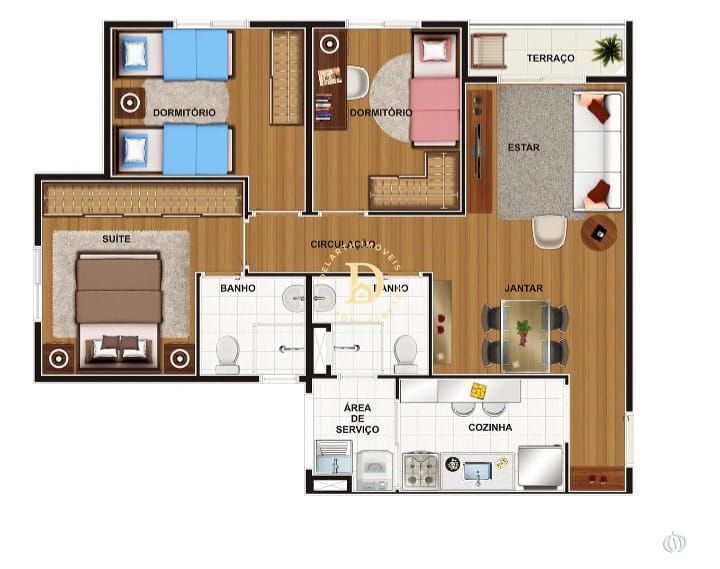 Apartamento, 3 quartos, 68 m² - Foto 2