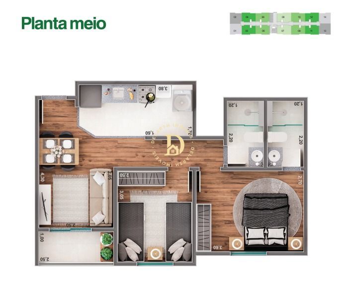 Apartamento à venda com 2 quartos, 51m² - Foto 9