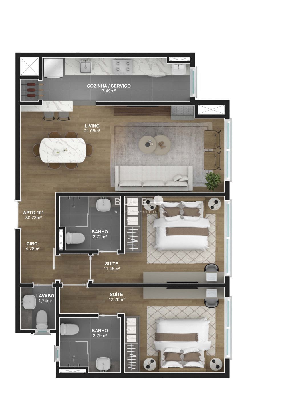 Apartamento à venda com 2 quartos, 80m² - Foto 13