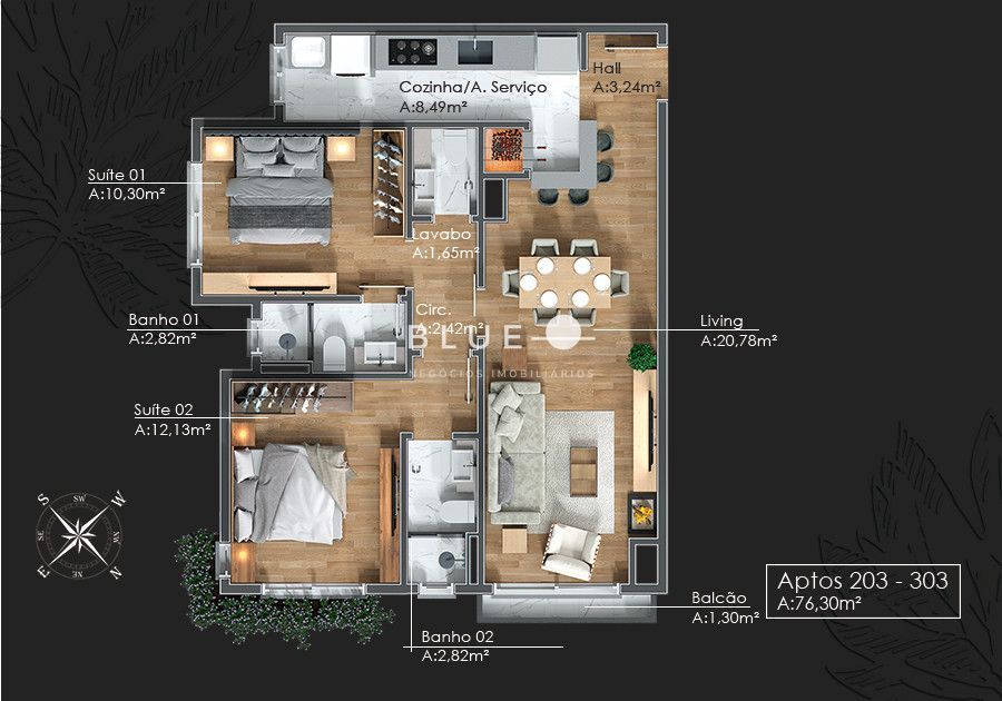 Apartamento à venda com 2 quartos, 84m² - Foto 23