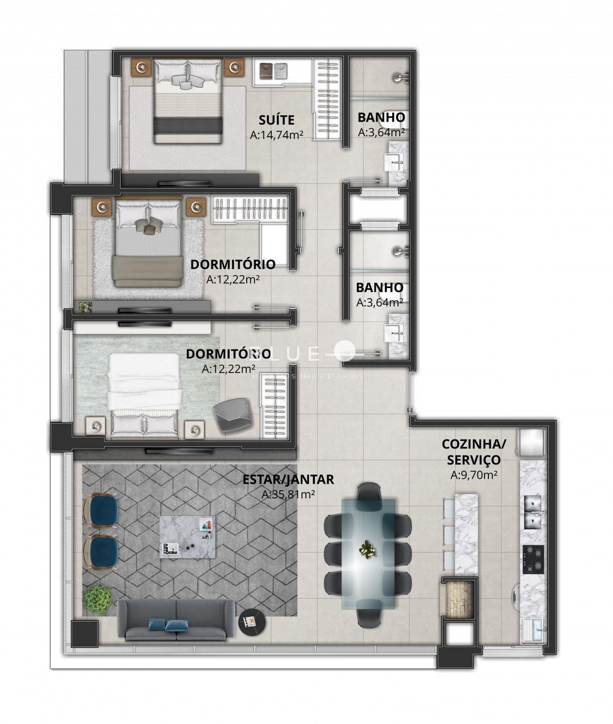 Apartamento à venda com 3 quartos, 102m² - Foto 13