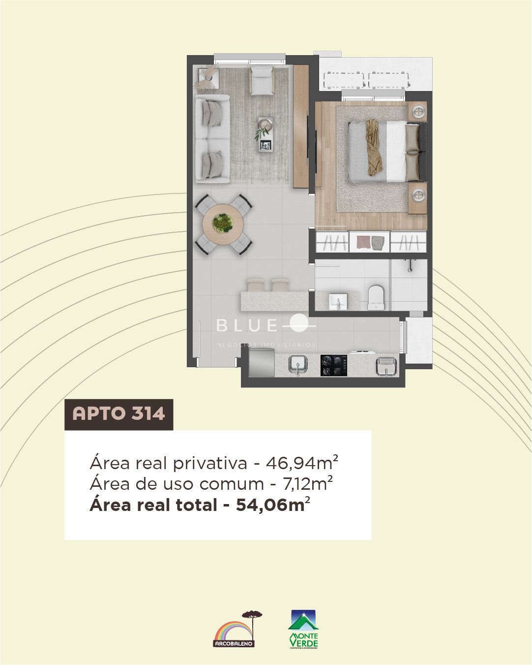 Apartamento à venda com 1 quarto, 46m² - Foto 16