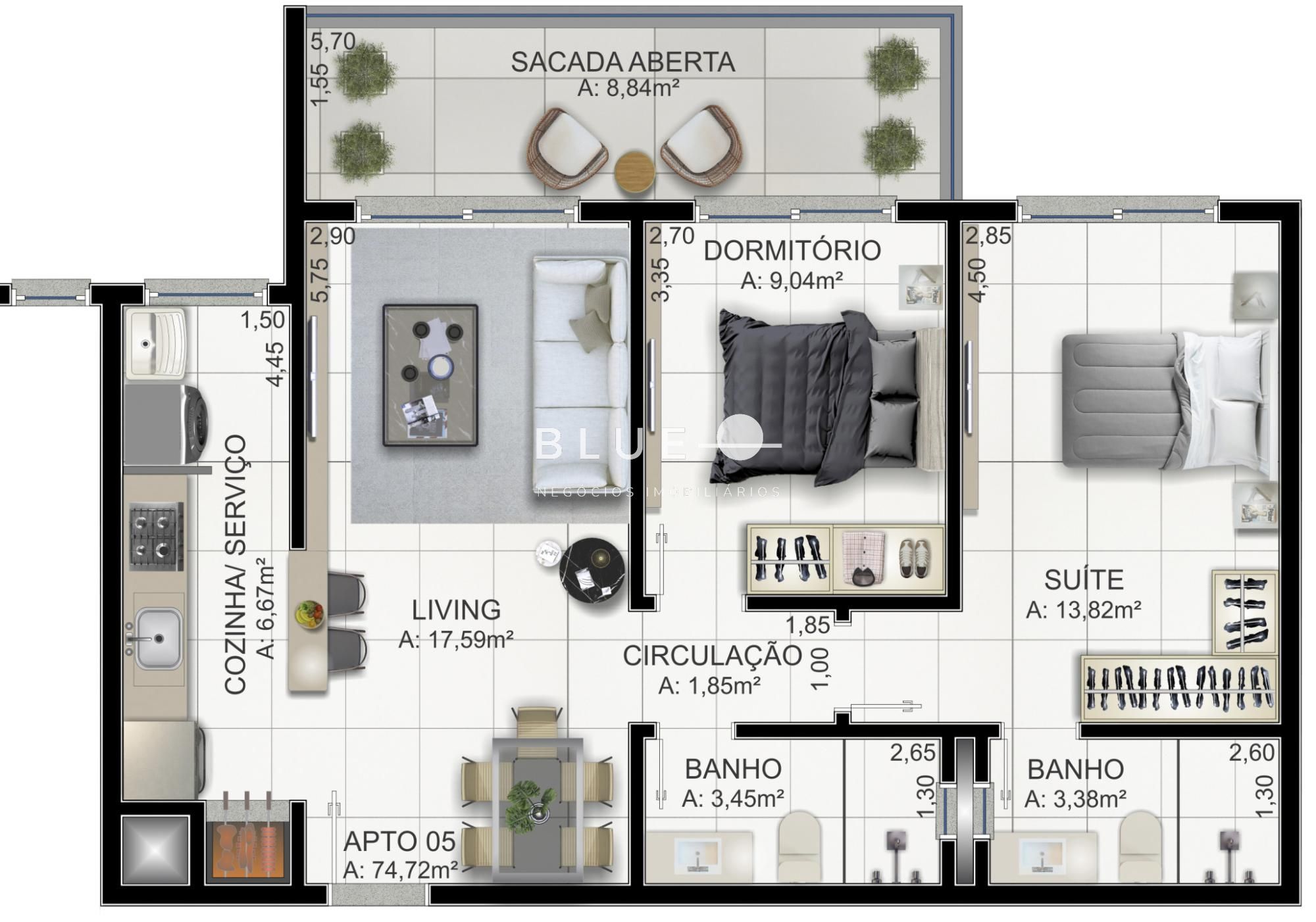 Apartamento à venda com 2 quartos, 69m² - Foto 13