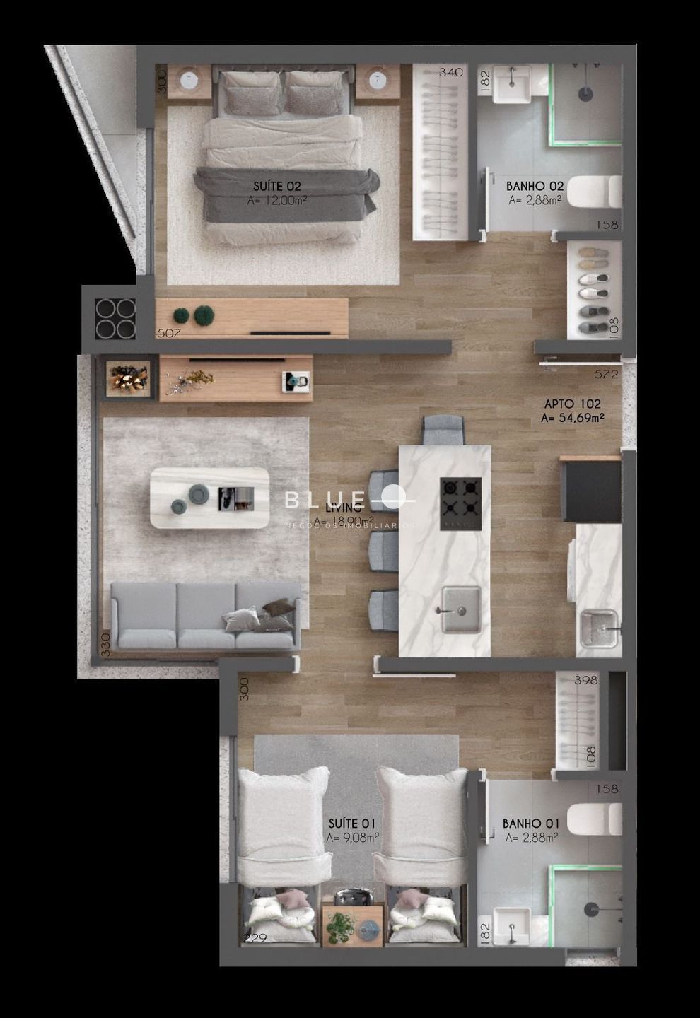 Apartamento à venda com 2 quartos, 54m² - Foto 73